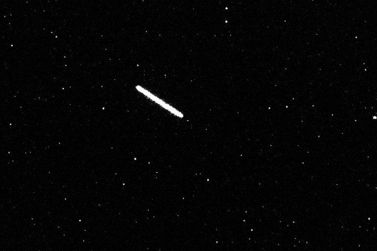 ‎⁨تم التقاط الصورة بواسطة تلسكوبات مرصد أوكايمدن خلال مرور القمر الاصطناعي(بلو ولكر3) في سماء مرصد أوكايمدن(الجزيرة)⁩.jpg