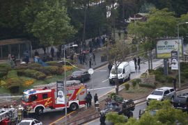 قوات أمن تركية بعد الهجوم الذي استهدف المديرية العامة للأمن بأنقرة (رويترز)