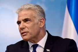 Israeli Foreign Minister Yair Lapid gives a press briefing at the Foreign Ministry in Jerusalem, April 24, 2022. Debbie Hill/Pool via REUTERS REFILE - CORRECTING MONTH
