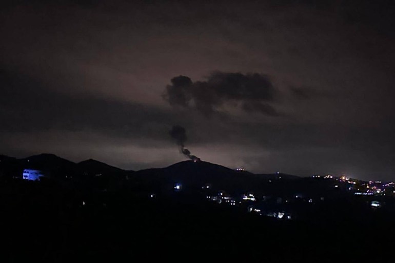Nighttime explosion targeting the town of Kafkira in southern Lebanon (circulated on social media)