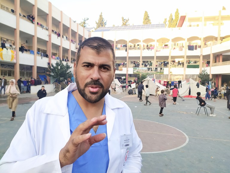 Dr. Mohamed Madi, his family and the staff at Rantisi Hospital spent difficult days before fleeing to Rafah - Raad Moussa - Rafah - Al Jazeera Network