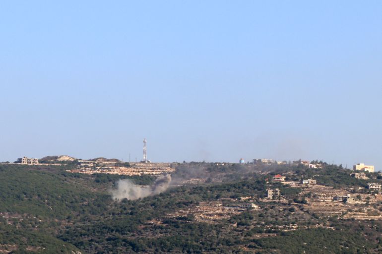 Smoke ascends after an Israeli shell landed on the outskirts of the Lebanese village of Marwahin, close to the southern Lebanese border with Israel on November 5, 2023, amid the ongoing battles between Israel and the Palestinian group Hamas. - Since October 7, at least 76 people have been killed on the Lebanese side in cross-border skirmishes, according to an AFP tally, including 58 Hezbollah fighters. Six soldiers and one civilian have been killed on the Israeli side. (Photo by AFP)