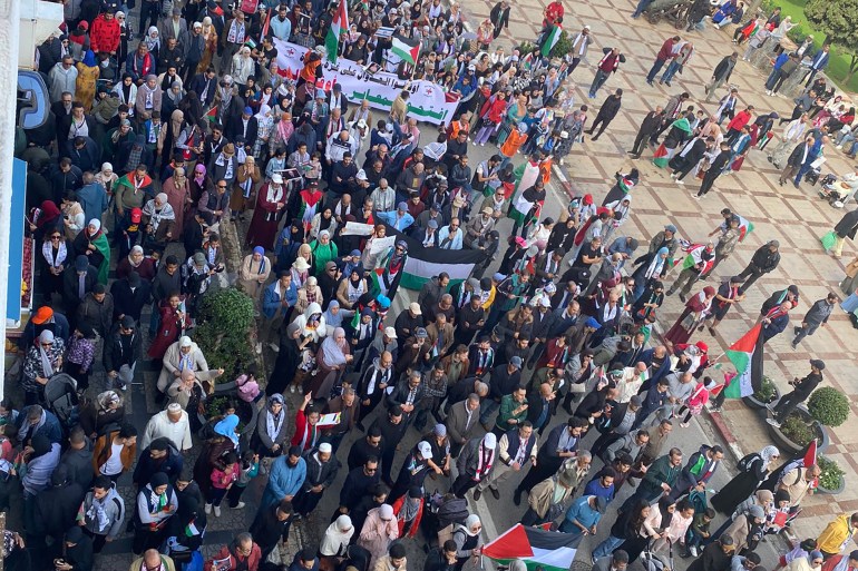 مظاهرات لنصرة ألشعب الفلسطيني من مدينة طنجة من صفحه Saloua Doumi تويتر