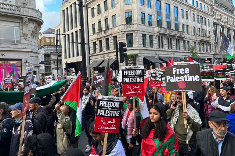 محتجون يطالبون بوقف إطلاق نار فوري في غزة / لندن / بريطانيا / الجزيرة نت