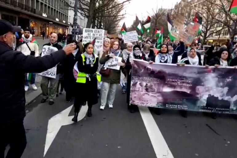 مظاهرات في العاصمة الألمانية برلين دعماً لغزة