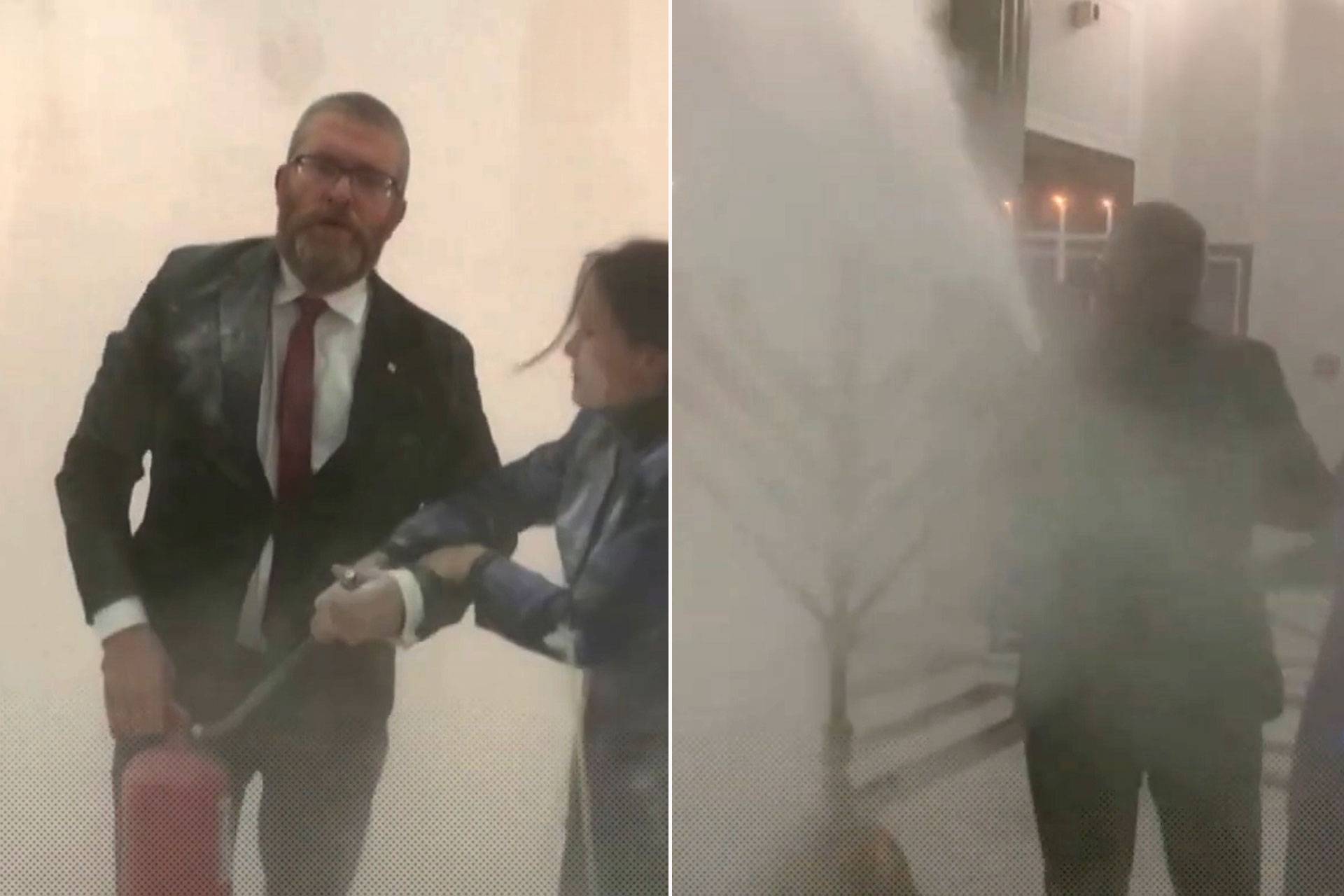 نائب بولندي يطفئ شموع "الأنوار" اليهودية في البرلمان بمطفأة حريق