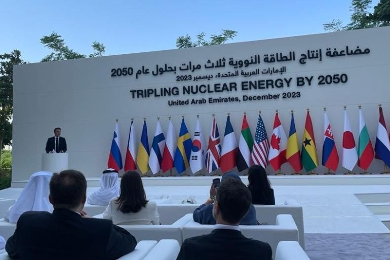 رئيس فرنسا إيمانويل ماكرون يطلق "إعلان الطاقة النووية" في قمة كوب 28 ( وكالة الطاقة النووية)