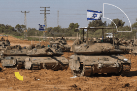 Israeli army tanks are deployed in southern Israel bordering the Gaza Strip on December 22, 2023, amid ongoing battles with the Hamas militant group. (Photo by JACK GUEZ / AFP)