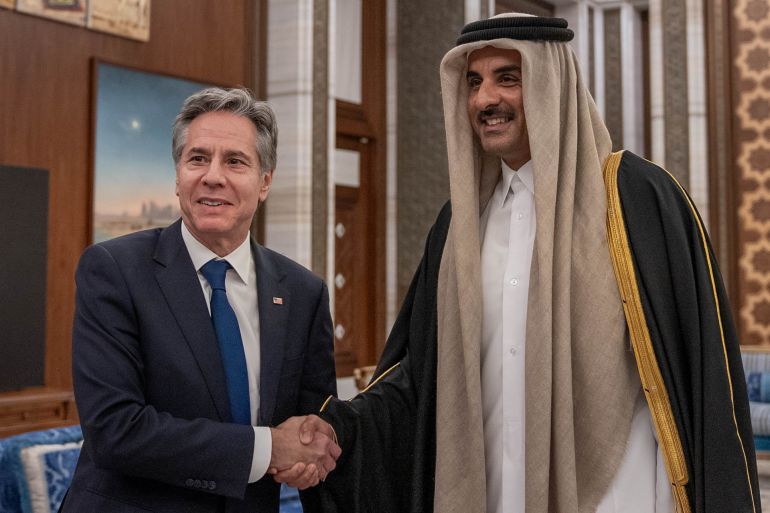 أمير قطر يستقبل وزير الخارجية الأمريكي (الديوان الأميري)
