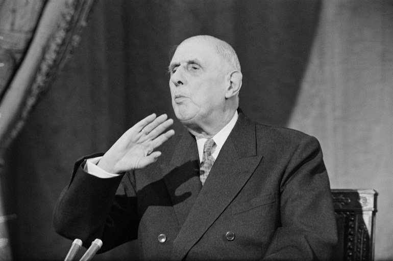 French President Charles de Gaulle (1890 - 1970) speaking in Paris about Britain's entry into the Common Market, 28th November 1967. (Photo by Reg Lancaster/Daily Express/Getty Images)