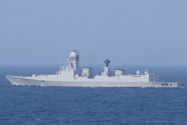 :INS Chennai (D65) during an exercise in the Indian Ocean