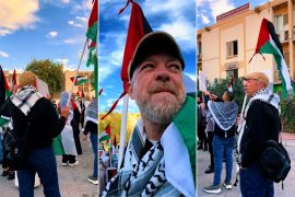 الناشط الأميركي كوين ذي إسكيمو يشارك في عدة مظاهرات ومبادرات لدعم غزة (مواقع التواصل)
