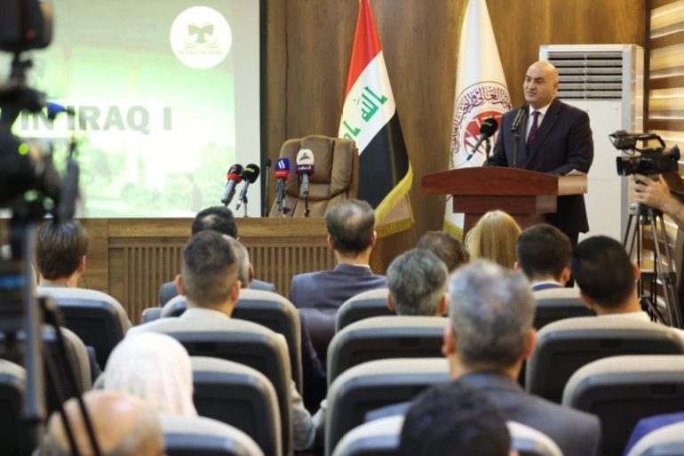 لحظة الإعلان عن البرنامج في مقر وزارة التعليم العراقية في بغداد، وكالة الأنباء العراقية