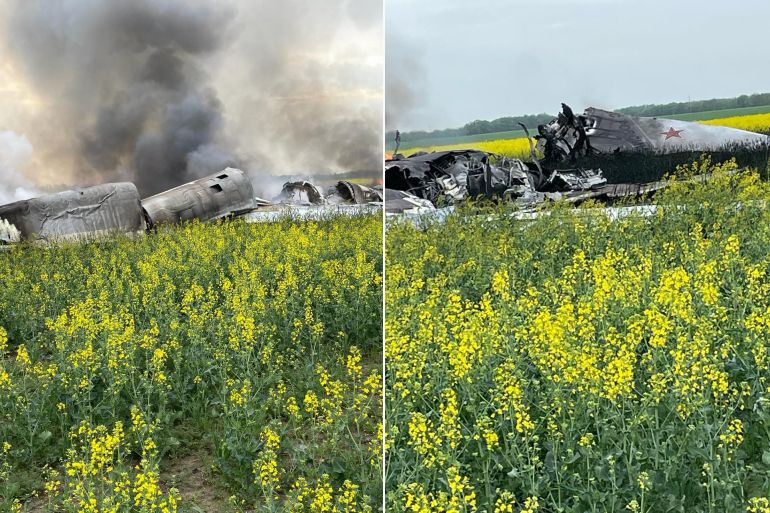A plane crashed into a field in the Krasnogvardeisky District
