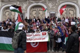 طلاب تونس يطلقون &quot;طوفان الجامعة &quot; على احتجاجات داعمة لغزة طيلة اأسبوع (الجزيرة)
