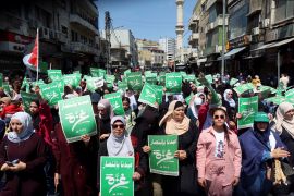 مظاهرات في الأردن تضامنًا مع غزة (رويترز)