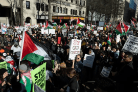 مظاهرة في واشنطن للمطالبة بوقف الحرب على غزة (الفرنسية)