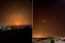 لقطات من هجوم إيران على إسرائيل بالمسيرات والصواريخ السبت الماضي (وكالات)