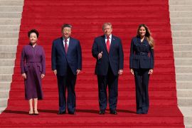 US President Donald Trump and first lady Melania Trump, Chinese President Xi Jinping and his wife Peng Liyuan arrive at the National Archives Museum in Washington, D.C., US, September 25, 2026. REUTERS/Kylie Cooper