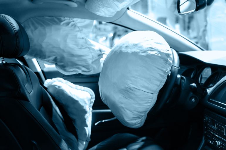 Modern car showing airbag inside adobe stock