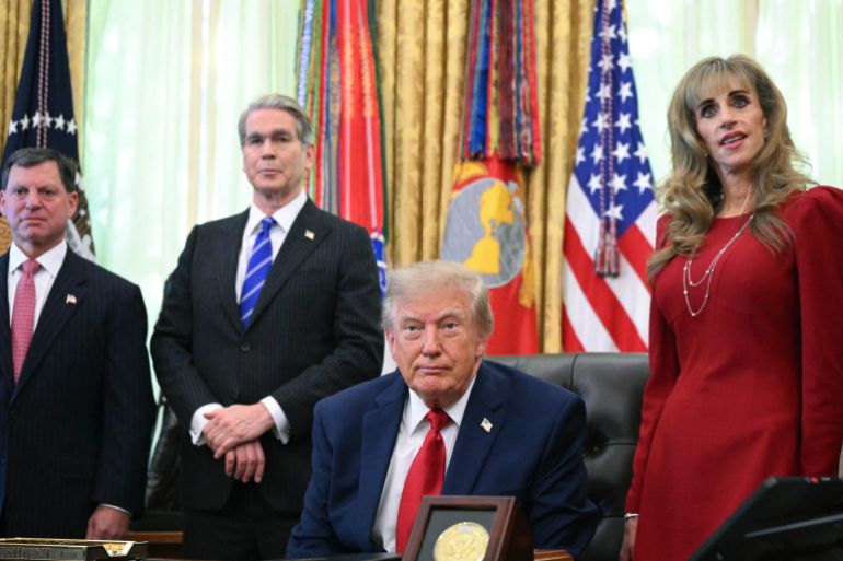 US President Donald Trump speaks during an event about "Trump accounts," investment savings accounts for children, in the Oval Office in the White House in Washington, DC on October 7, 2026.