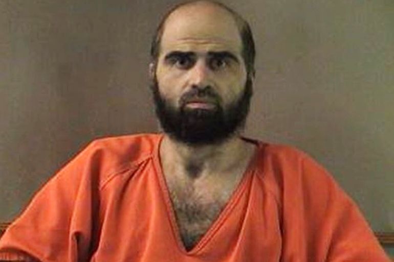 FILE - This undated photo provided by the Bell County Sheriff's Department shows former Army psychiatrist Maj. Nidal Hasan. (Bell County Sheriff's Department via AP, File)