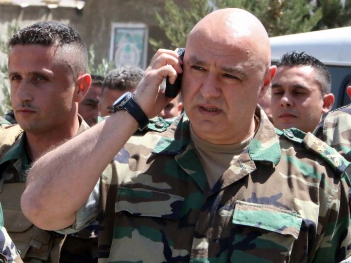 Lebanese army chief General Joseph Aoun arrives at an operational command post in the eastern town of Ras Baalbek, on August 23, 2017, as troops are conducting an operation against the Islamic State (IS) group on the country's border with Syria. / AFP PHOTO / STRINGER (Photo credit should read STRINGER/AFP/Getty Images)
