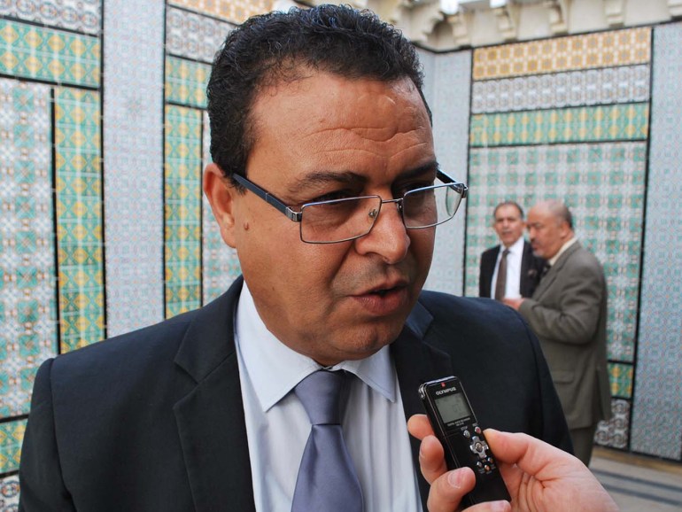 الأمين العام لحركة الشعب زهير المغزاوي/مقر البرلمان/العاصمة تونس/يناير/كانون الثاني 2016