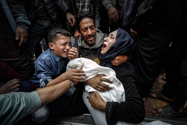 صرخة أم فقدت طفلها في غزة مصدر الصورة: (بلال خالد)